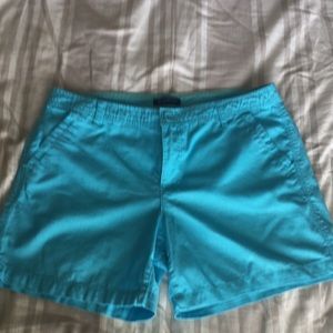 Bandolino aqua, cotton and linen shorts.